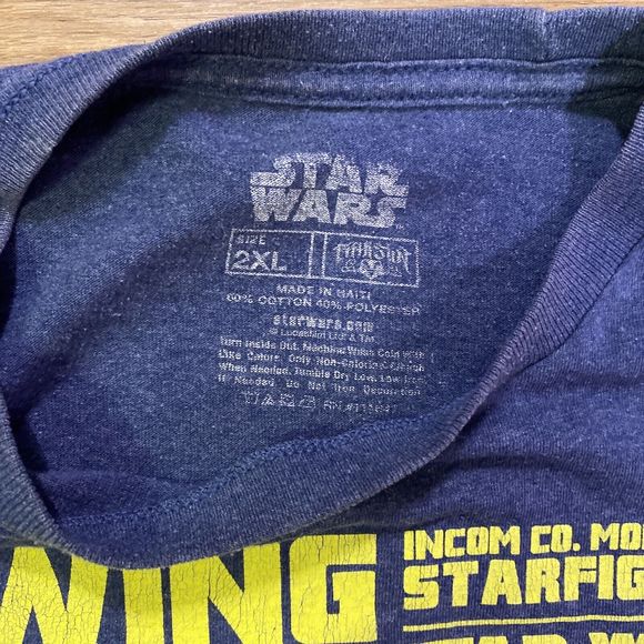 STAR WARS X-WING T-65 STARFIGHTER Blueprint Schematic T-Shirt Men's 2XL Blue - Picture 3 of 4